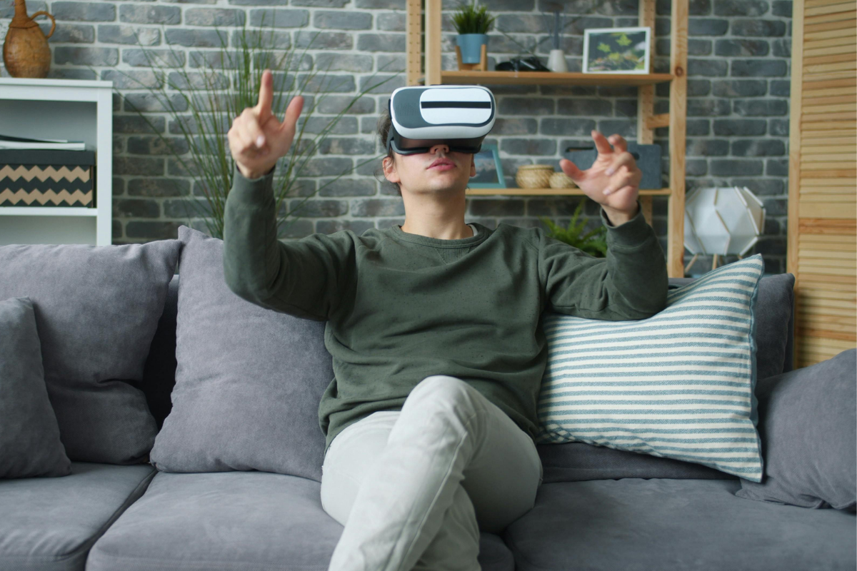 AI room design app generating a photorealistic interior makeover of a modern living room