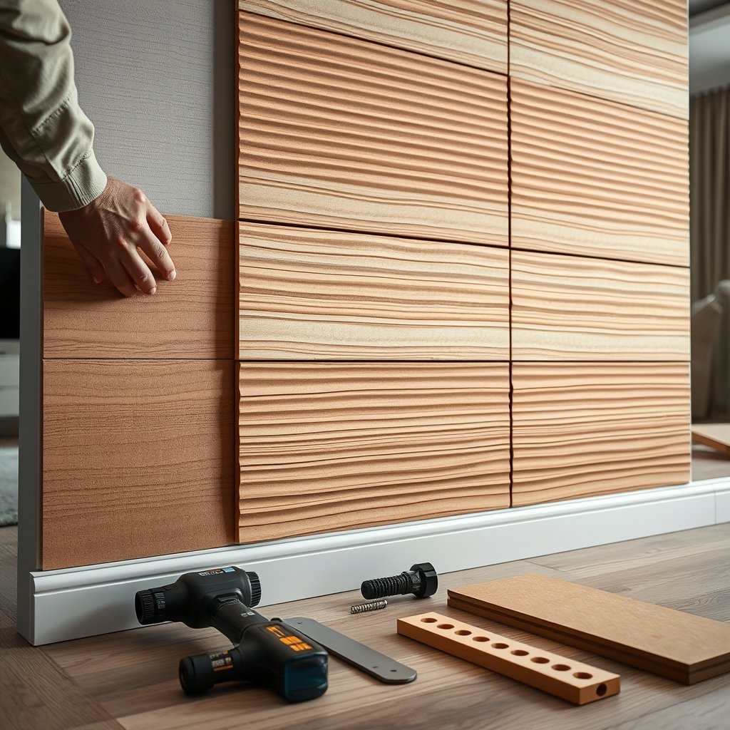 fluted wall panels living room - Illustration 2