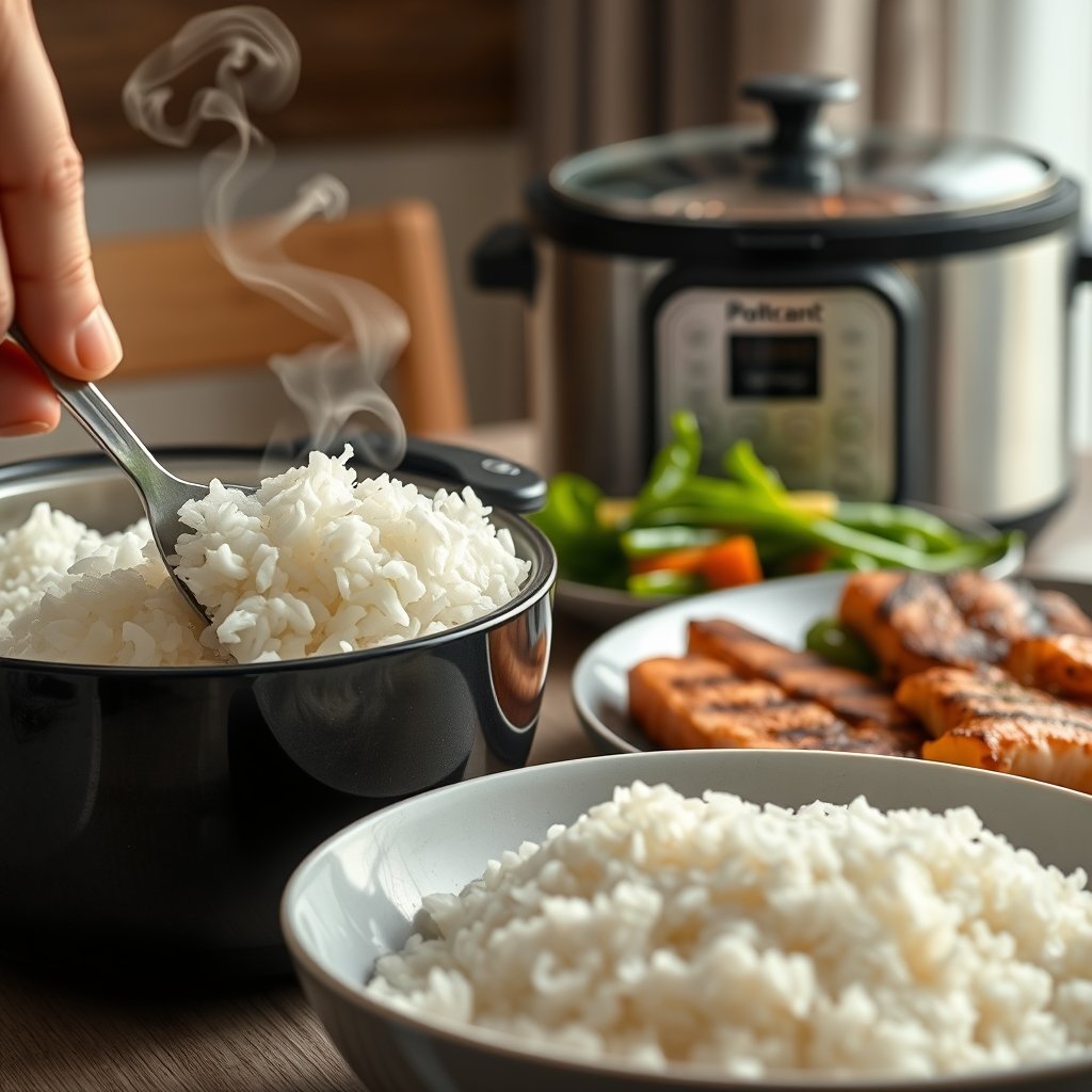rice cooker in action