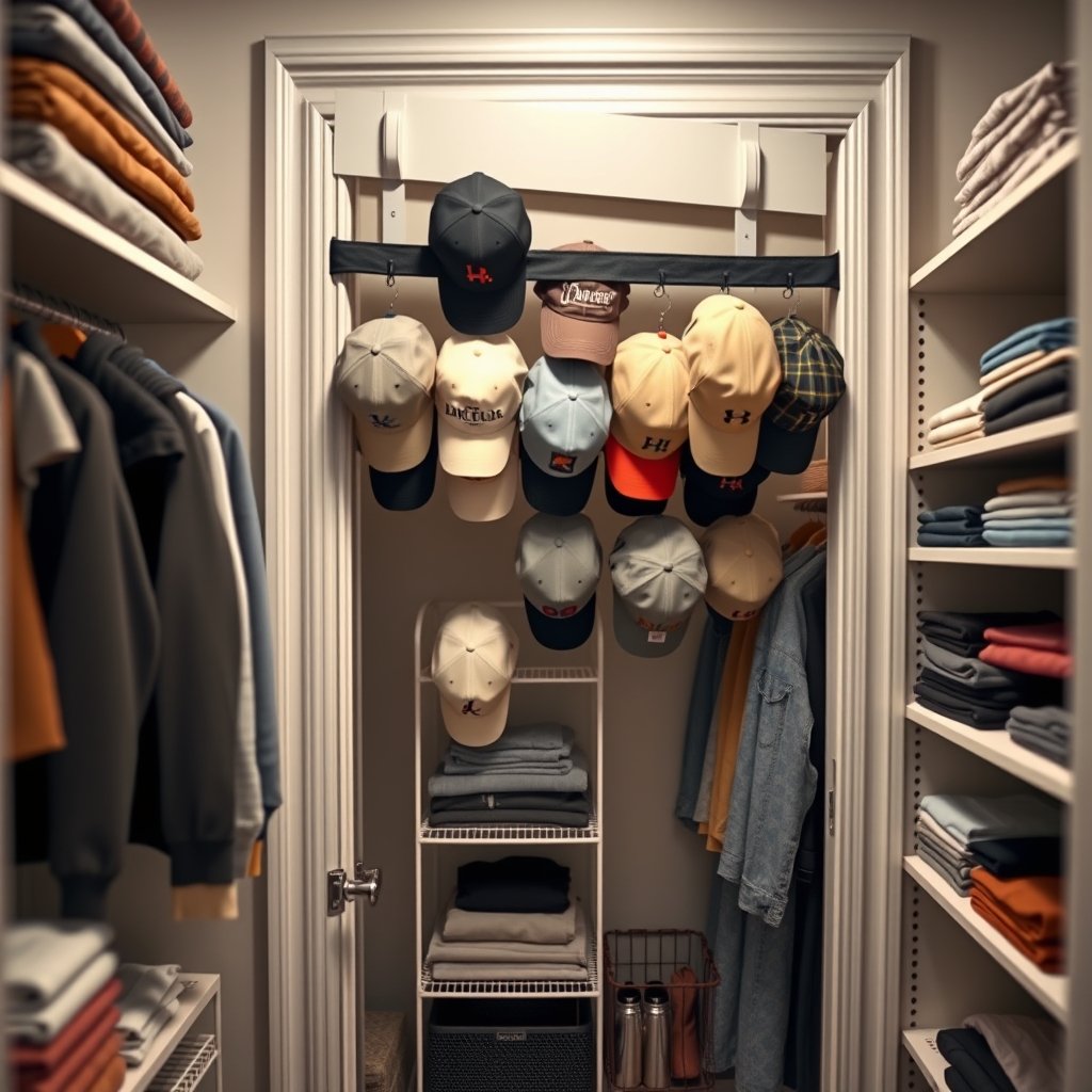 hat organizer in action