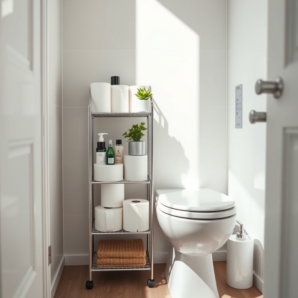 toilet holder in action