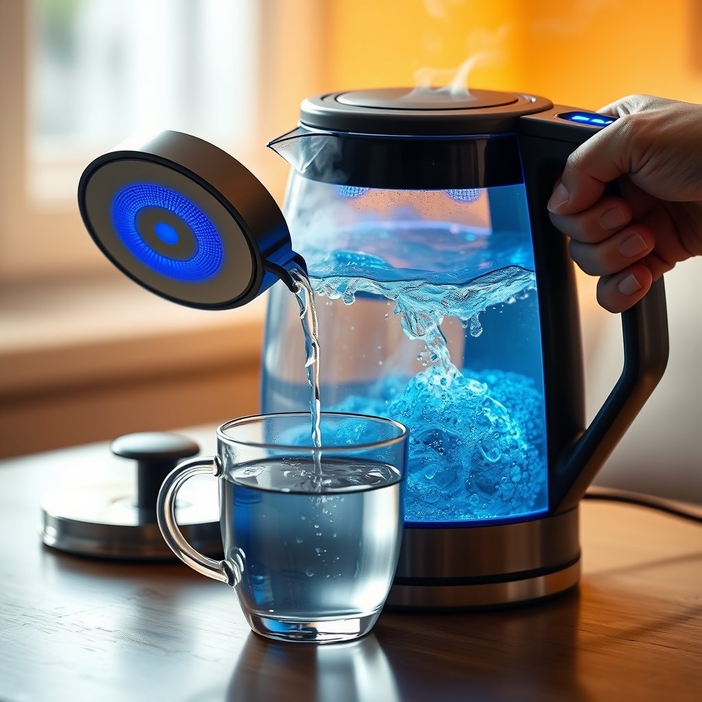 electric kettle in action