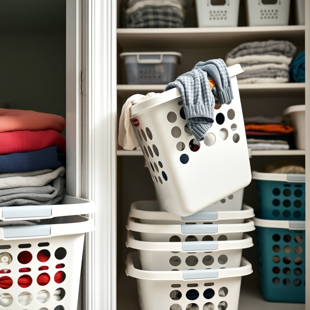 laundry basket in action