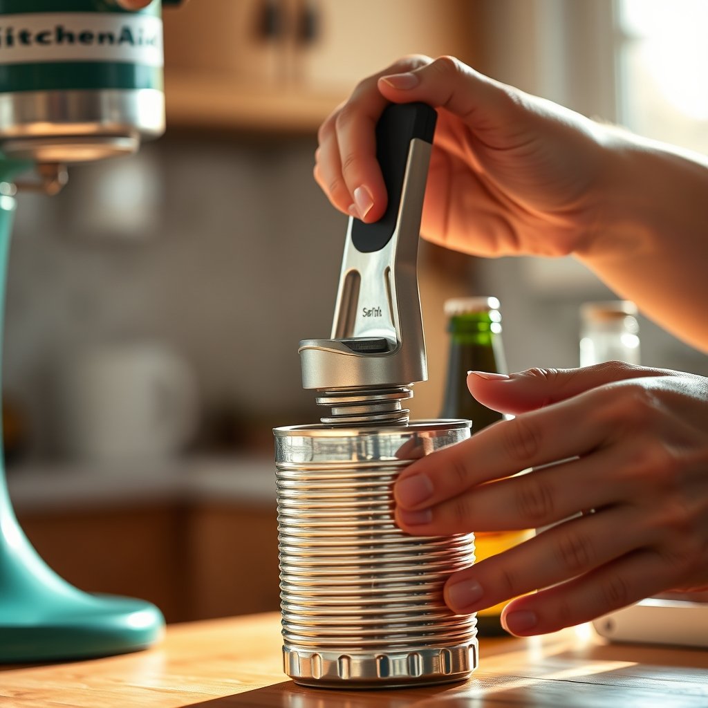 manual canopener in action