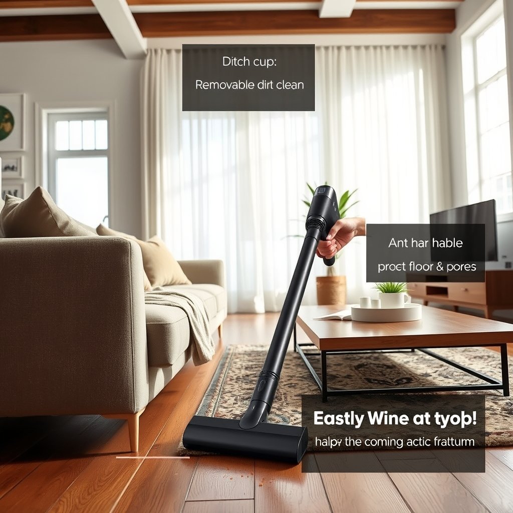 stick vacuum in action