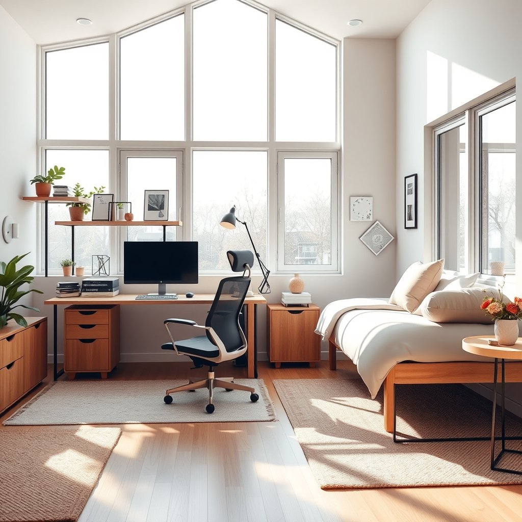 multifunctional home office guest room - Illustration 1