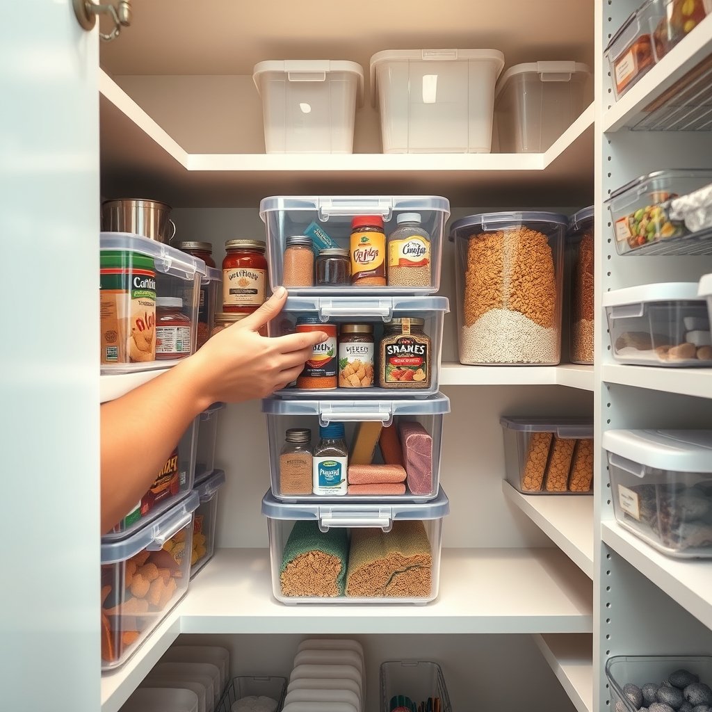 storage bins in action