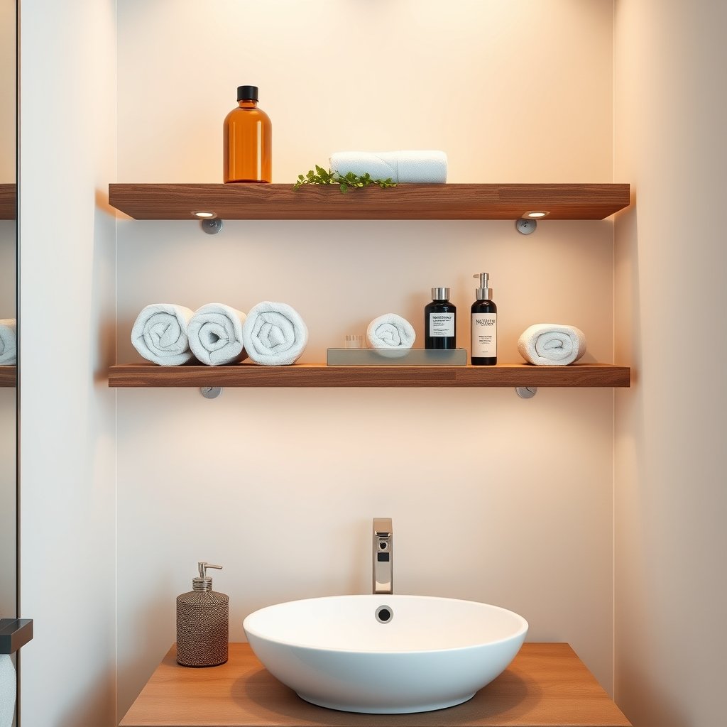 floating shelves in action