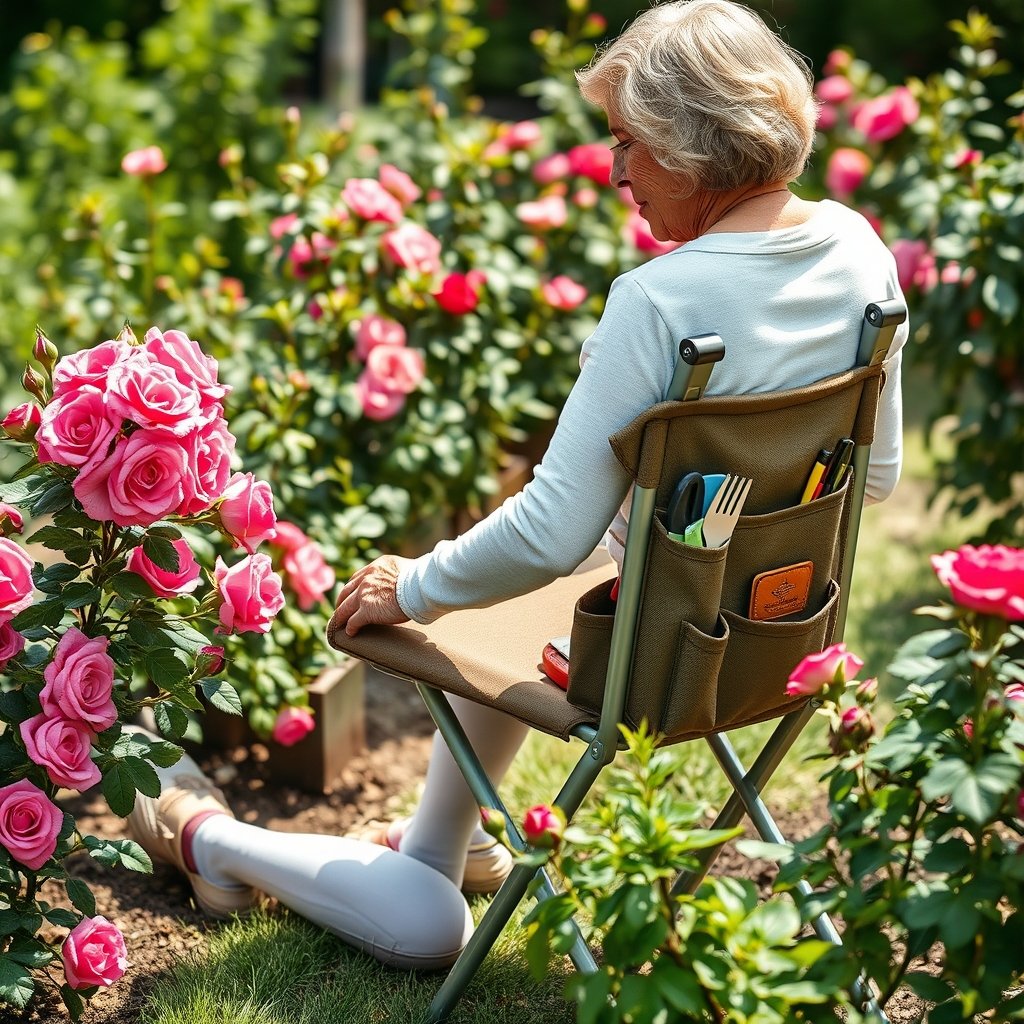 garden kneeler in action