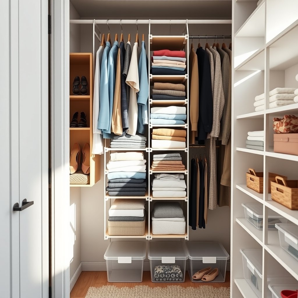 closet organizer in action